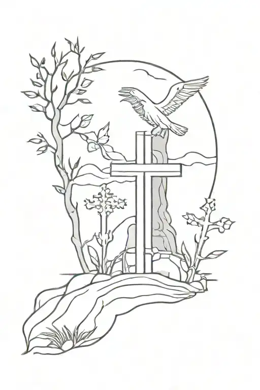 graveyard whistling tattoo design idea