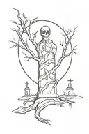 graveyard whistling tattoo design idea