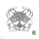 A Celtic knotwork design incorporating the tree of life or the tree of gondor tattoo design idea