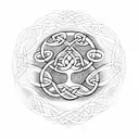 A Celtic knotwork design incorporating the tree of life or the tree of gondor tattoo design idea