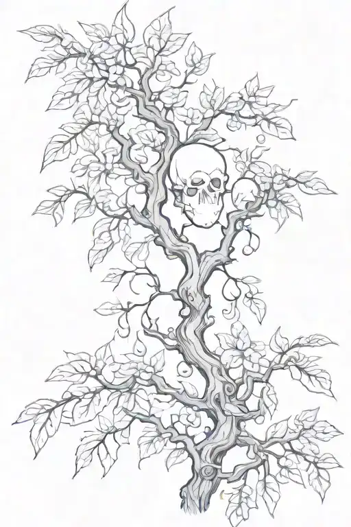 poison tree branch tattoo design idea