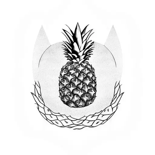 pineapple pizza tattoo design idea