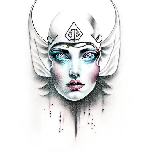 greek goddess nemesis tattoo design idea