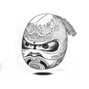 daruma charm tattoo design idea