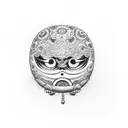 daruma charm tattoo design idea