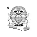 daruma charm tattoo design idea
