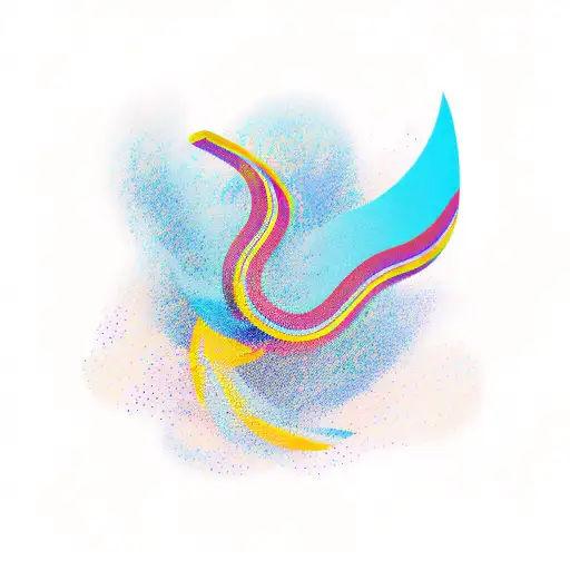 Boomerang flying over a stream of water tattoo design idea