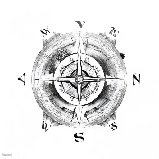 Broken Compass tattoo design idea