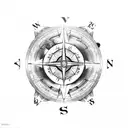 Broken Compass tattoo design idea