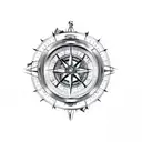 Broken Compass tattoo design idea