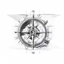 Broken Compass tattoo design idea