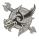 elders scrolls skyrim logo on forearm and wrapping around back tattoo design idea
