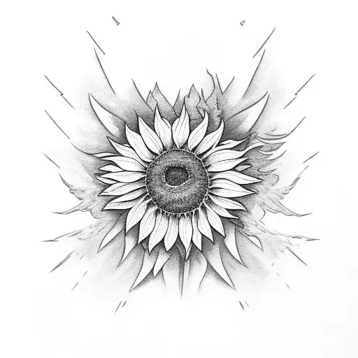 sunflower with kingfisher tattoo design idea