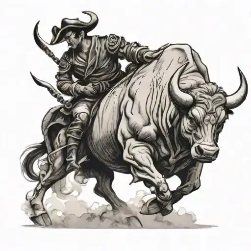 matador and bull tattoo design idea