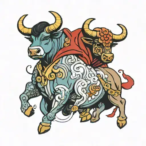 matador and bull tattoo design idea