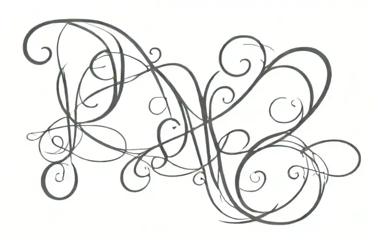 I want a tattoo with the initials S L T connected in a wispy, thin, relaxed cursive script font. It will be a fine line  tattoo design idea