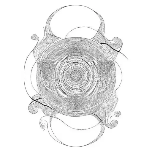 swirly free flowing lines arm sleeve tattoo design idea