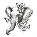 elephant head with butterfly wing ears   tattoo design idea