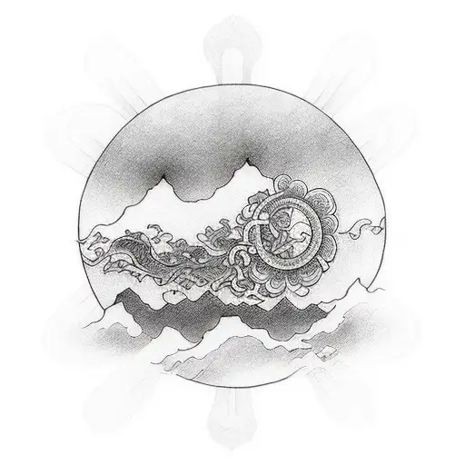 Energy of silence with love tattoo design idea