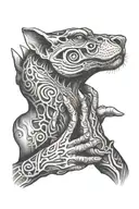 choke hand on neck tattoo design idea