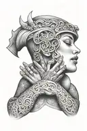 choke hand on neck tattoo design idea