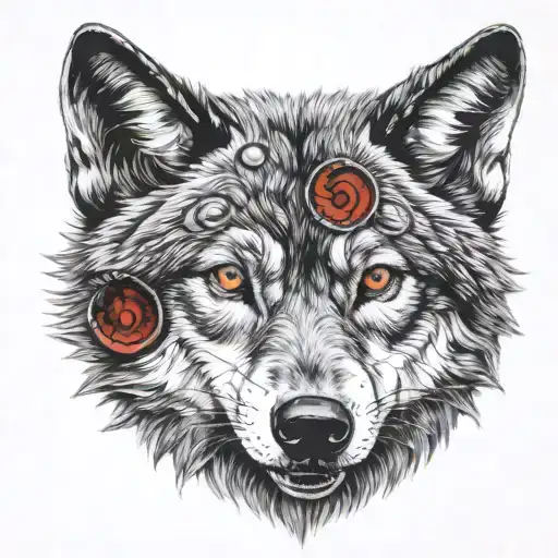 wolf with sharingan eye tattoo design idea