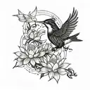Itachi Uchiha birds on lotus flower flying away tattoo design idea