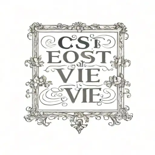 the words, “C'est la vie" and and the words, “Ecclesiastes 3" tattoo design idea