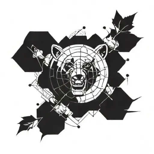 A minimalist tattoo design combining elements from Twenty One Pilots and Teen Wolf tattoo design idea