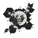 A minimalist tattoo design combining elements from Twenty One Pilots and Teen Wolf tattoo design idea