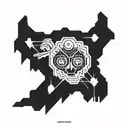 A minimalist tattoo design combining elements from Twenty One Pilots and Teen Wolf tattoo design idea