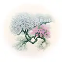 Bougainvillea and Sampaguita with sunsets trees 4 people walking and A-10 warthog on the sky tattoo design idea