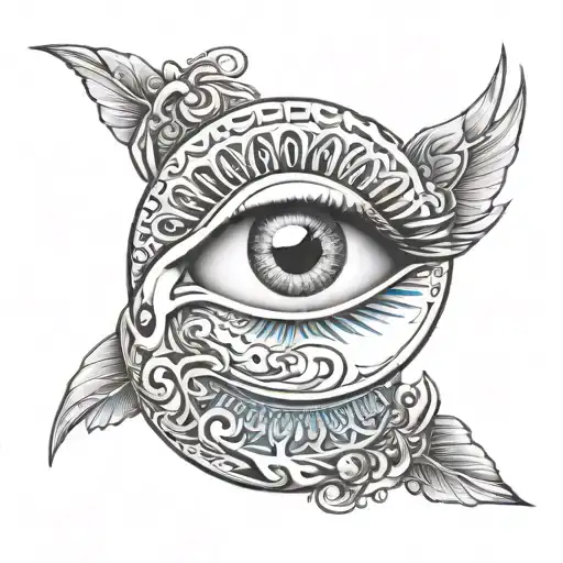 cleopatra eye with half moon tattoo design idea