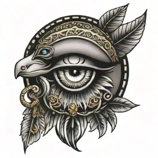 cleopatra auge mit halbmond tattoo design idea