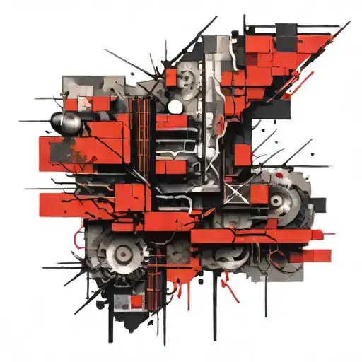 layered bricks tattoo design idea