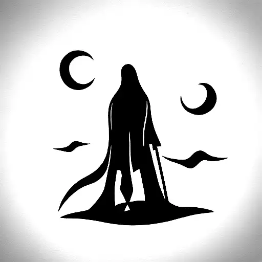 grim reaper with universe background  tattoo design idea