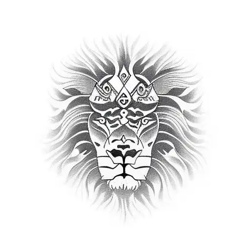 Daniel in lions den tattoo design idea
