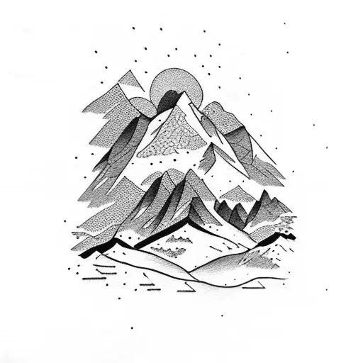 Mountain Scene tattoo design idea