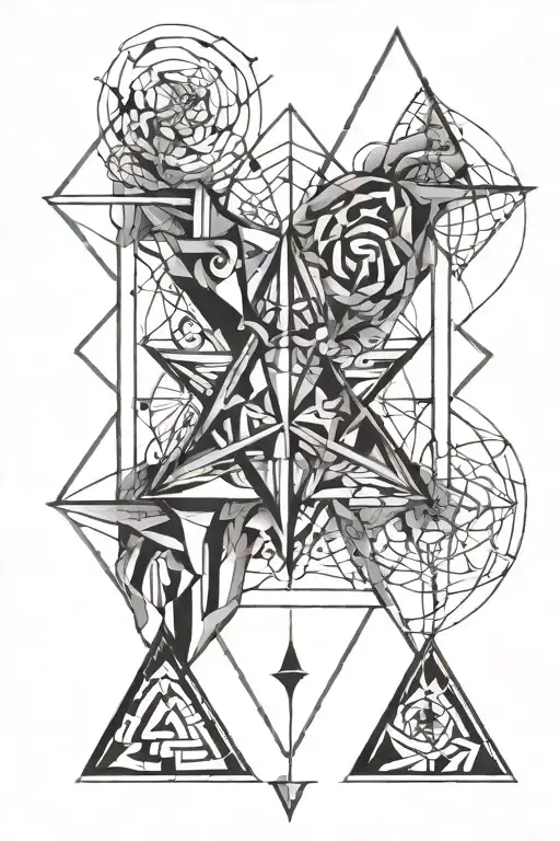 evil vs good tattoo design idea