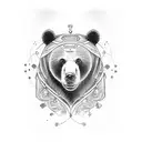 bear with kebab tattoo design idea