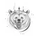 bear with kebab tattoo design idea