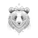 bear with kebab tattoo design idea