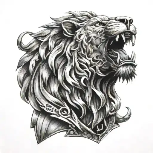 roaring lion, Bayer 04 Leverkusen logo, DFB Pokal, championship trophy, 14.04.2024, 25.05.2024, tattoo design idea