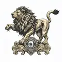 roaring lion, Bayer 04 Leverkusen logo, DFB Pokal, championship trophy, 14.04.2024, 25.05.2024, tattoo design idea
