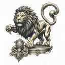 roaring lion, Bayer 04 Leverkusen logo, DFB Pokal, championship trophy, 14.04.2024, 25.05.2024, tattoo design idea