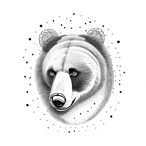 california bear with trees in the body tattoo design idea