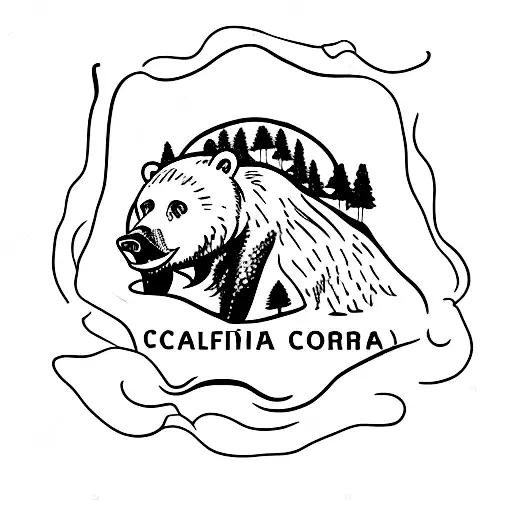 california bear body with trees in the body tattoo design idea