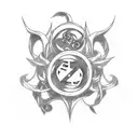 A captivating tattoo design inspired by your favorite anime, Seven Deadly Sins, featuring the iconic symbols or characters from the series, symbolizing your love for anime and storytelling. tattoo design idea