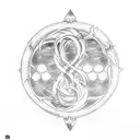 A captivating tattoo design inspired by your favorite anime, Seven Deadly Sins, featuring the iconic symbols or characters from the series, symbolizing your love for anime and storytelling. tattoo design idea