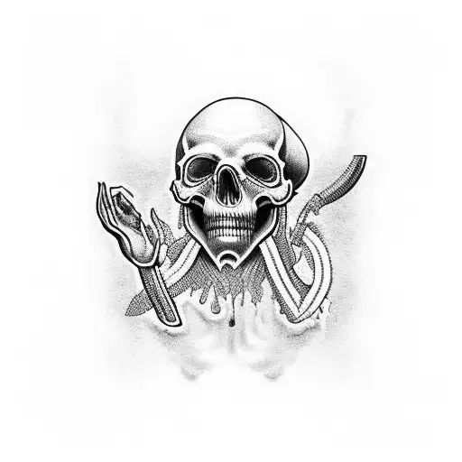 hear no evil see no evil skulls tattoo design idea